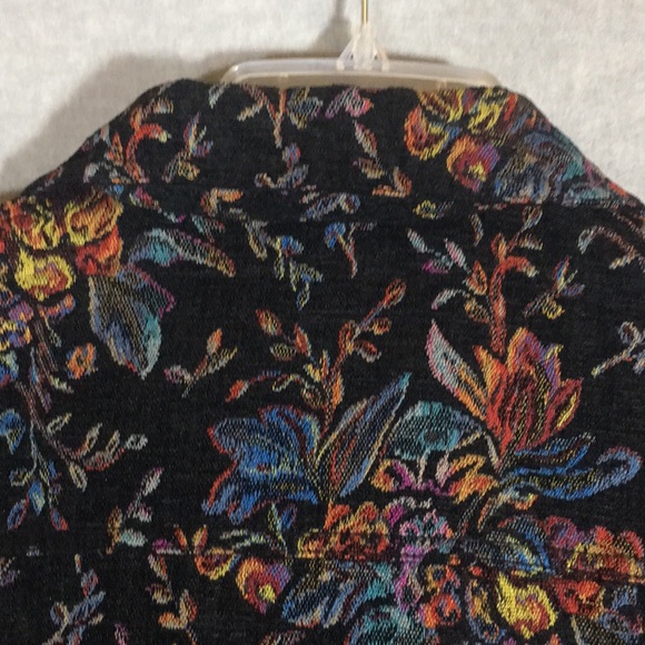 CHICO’S Boho Bohemian Minimalist Lagan Look Tapestry Jacket Rich Winter Coloring - Picture 4 of 16
